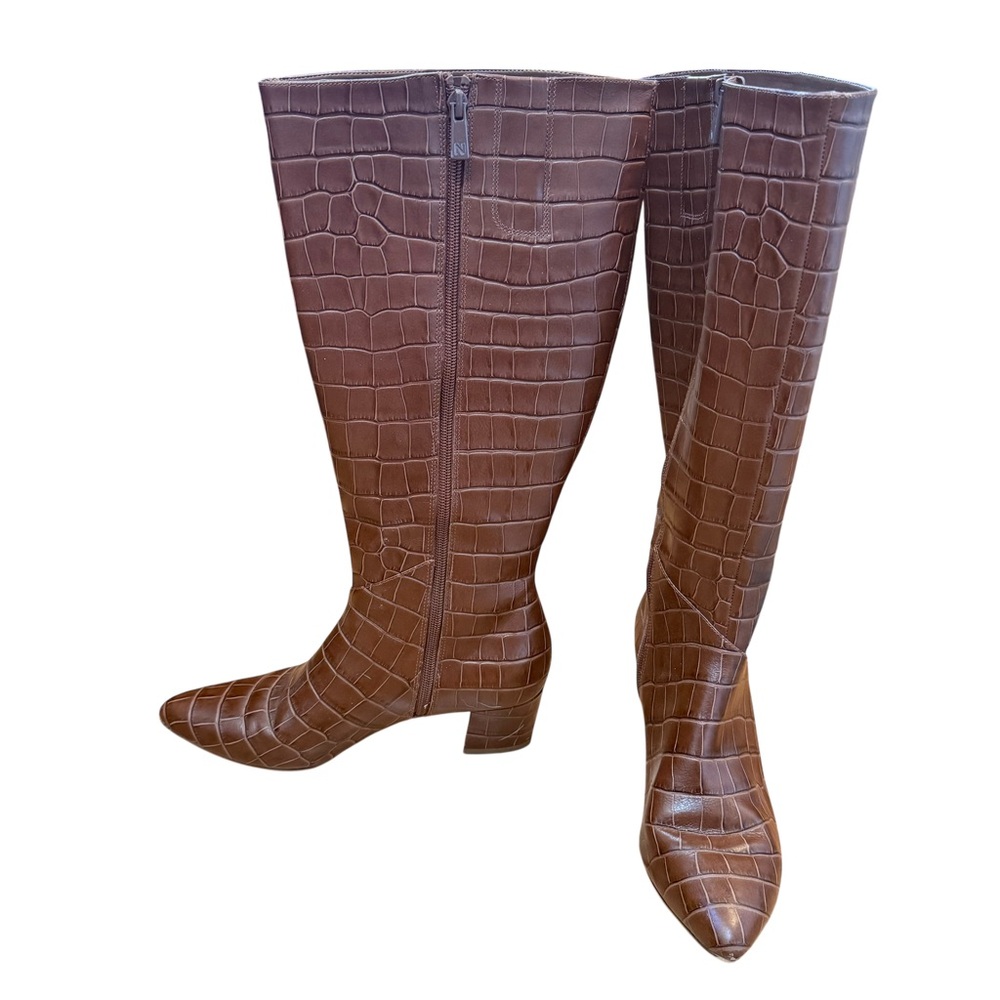 Wide Calf, Naturalizer Melanie Croc-Embossed Heeled Boots, Women’s 8 - Picture 3 of 7